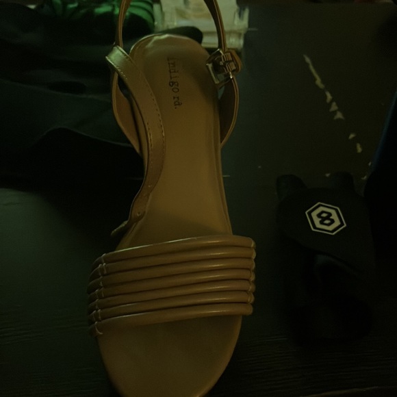 A pair of light brown wedges size 81/2. Perfect fitting strap around the ankle. - Picture 10 of 10